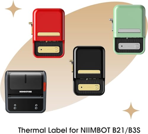 NIIMBOT B21/B3S Label Maker Tape - 1.97" x 2.76" (50x70mm) Waterproof Sticker Paper, 110 Labels per Roll, Strong Adhesive, Tearproof, Oil-Proof, Compatible with NIIMBOT B21 Printer