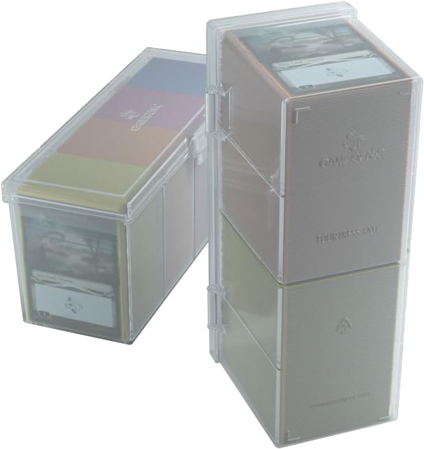 Gamegenic Fourtress 320-Card Deck Holder - Rigid Stackable Box with Lock, Clear
