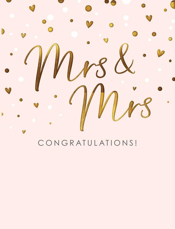 Piccadilly Greetings Wedding Card Mrs & Mrs Congratulations | 8 x 6 Inches | Designed & Made in UK 1