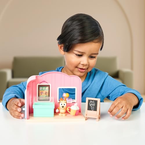 BLUEY Ice Cream Shop Playset with Bingo Figure - Imaginative Play for Kids 12