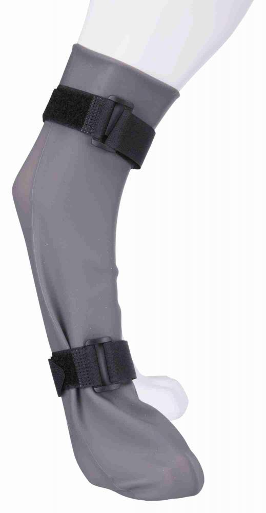 TRIXIE Silicone Protective Dog Sock - Large Size | Grey | Wound & Bandage Protection | 40cm Length 1