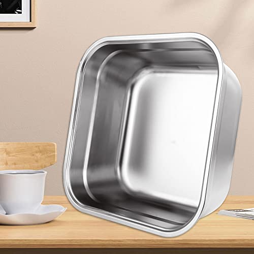 ASelected - Stainless Steel Washing Up Bowl 10L Rectangular Sink Basin