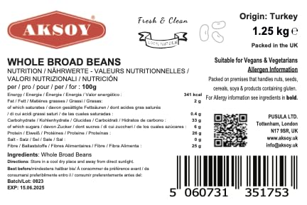 AKSOY Whole Broad Beans 1.25KG – Dried Legumes for Soups, Stews, Salads & Curries 2