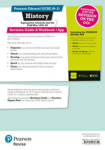 Pearson REVISE Edexcel GCSE (9-1) History Superpower Relations and the Cold War Revision Guide and Workbook + App - Pearson Education (Paperback, 2021 Edition)