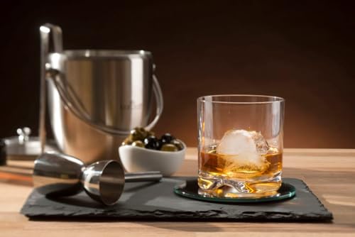 BarCraft - Stainless Steel Ice Bucket with Lid and Tongs - Stylish Ice Container for Cocktails and Drinks