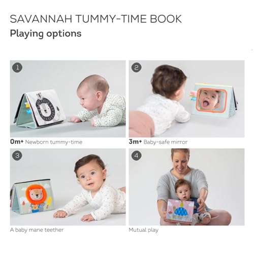 Taf Toys Savannah Tummy Time Book - Double-Sided Sensory Play for Newborns & Babies (0-3 Months+) 6