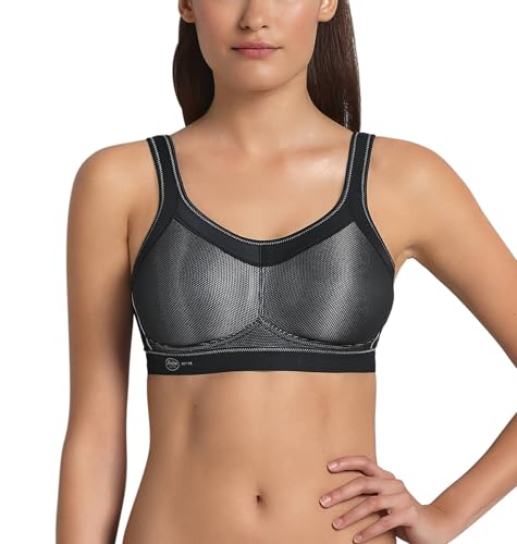 Anita Women's Non-Wired Seamless Sports Bra 5529 - High Impact Support, Black, Size 38G