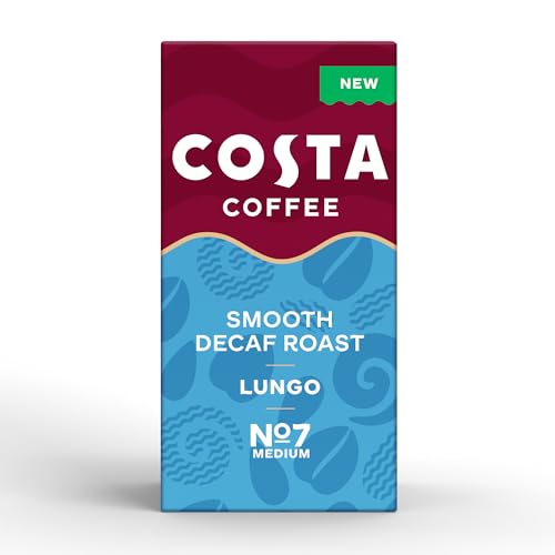 Costa Smooth Decaf Roast Aluminium Coffee Pods (Pack of 10, Total 100 Pods) - Compatible with NespressoⓇ Original & L’OR Barista Machines