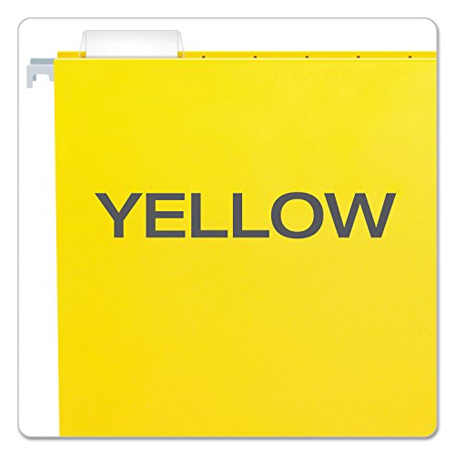 Pendaflex 81606EE Recycled Hanging Folders, Letter Size, Yellow, 1/5 Cut, 25/BX - Eco-Friendly Office Filing Solution