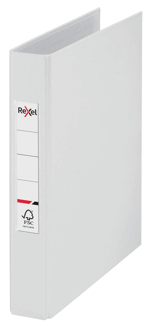 Rexel Choices A5 2-Ring O-Ring Binder - 25mm White Polypropylene | Holds 190 Sheets