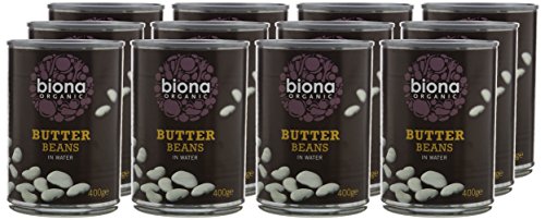 Biona Organic Butter Beans 400g - Vegan, High Fibre, No Added Salt or Sugar
