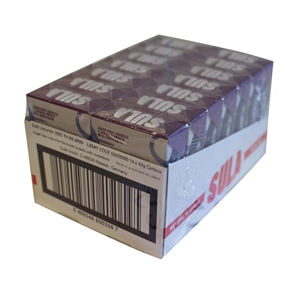 Sula Sugar Free Liquorice Drops Boiled Sweets - 14 Pack, 42 g Each 2