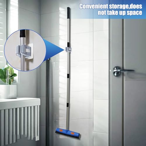 Woobroo - Rubber Brush Pet Hair Removal Broom with Squeegee and 149cm Adjustable Handle