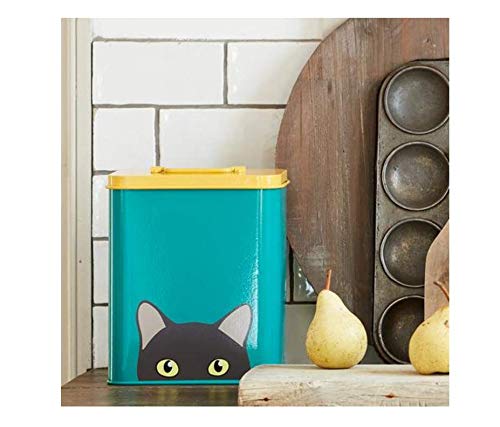 Burgon & Ball Creaturewares Cat Food Storage Tin - Airtight, Galvanized Steel | 16.5 cm x 11 cm x 20 cm