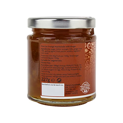 Claire's Handmade Ginger and Orange Marmalade (227g) - Traditionally Made with Real Ginger Root 7