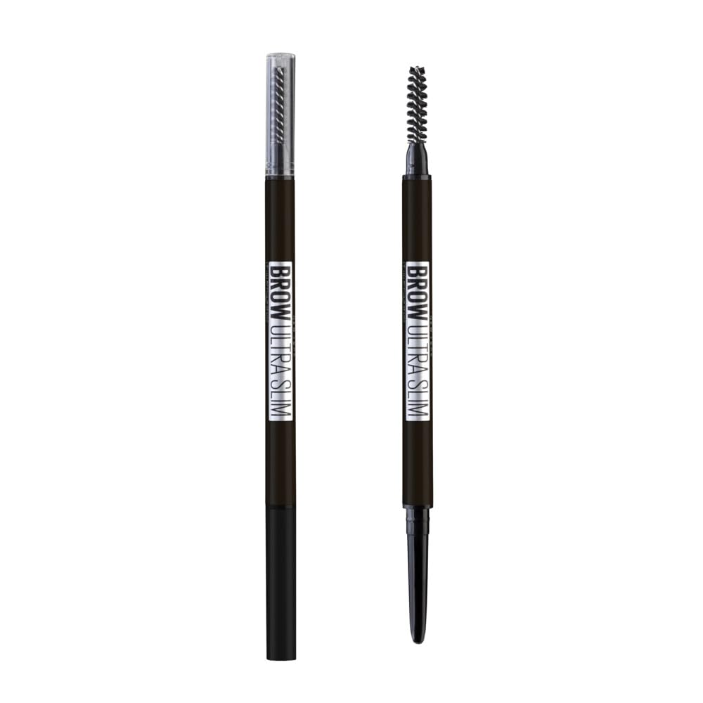 Maybelline Express Brow Ultra Slim Defining Pencil - 05 Deep Brown | Ultra-Precise Strokes | Built-In Spoolie
