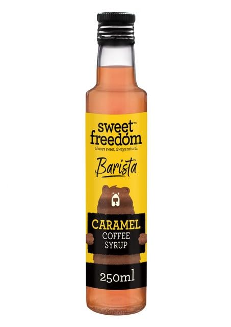 Sweet Freedom Barista Caramel Syrup - Refined Sugar Free, Fat Free | 250 ml Bottle