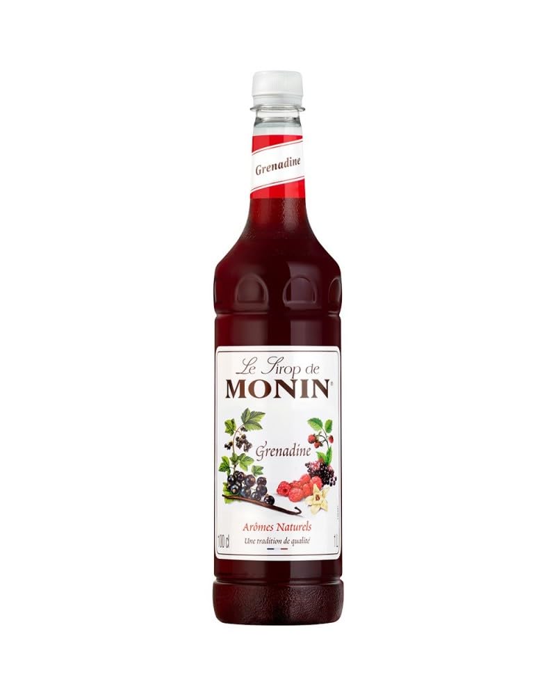 MONIN Premium Grenadine Syrup 1L - Vegan, Allergen-Free, Natural Flavours & Colourings for Cocktails, Mocktails & Sodas
