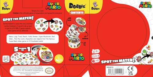 Asmodee Dobble Super Mario - Family Card Game for 2-8 Players, Ages 6+, 15-Minute Play