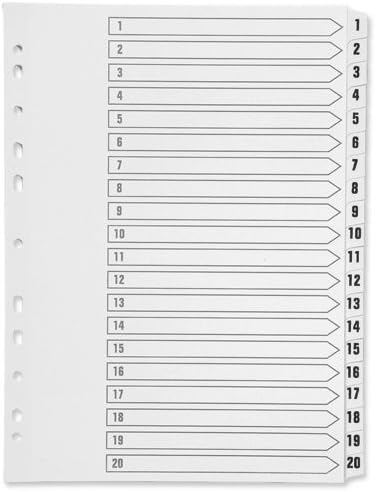 Q-Connect 1-20 Index Multi-punched Polypropylene White A4