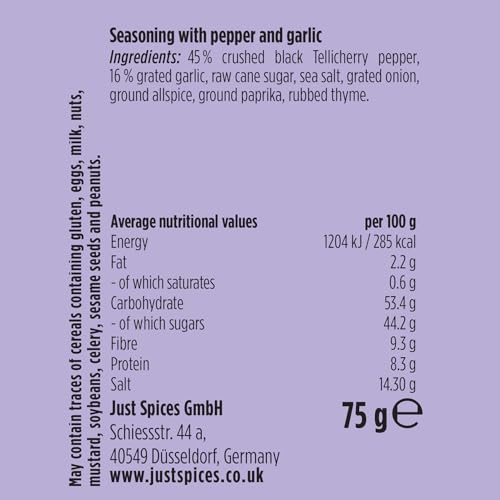 Just Spices - Garlic Pepper Seasoning Blend, 75g