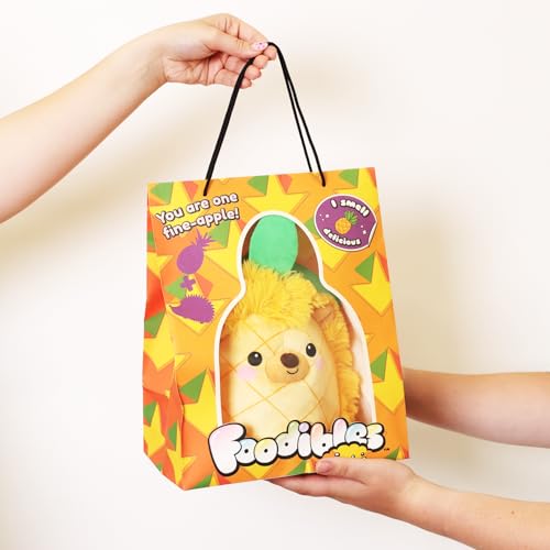 FOODIBLES Pineapple Hedgehog Soft Cuddly Scented Plush Toy | Approx. 20cm High | Recycled Materials 3