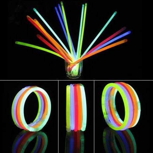 SHATCHI 200Pcs Glow Sticks with Connectors 8" Neon Party Kit for Bracelets, Necklaces, Rings – Halloween, Rave, Birthday, Camping 2