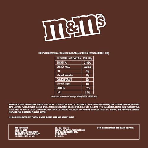 M&M's - Milk Chocolate Christmas Santa Hollow Figure with Mini M&M's (100g) 7