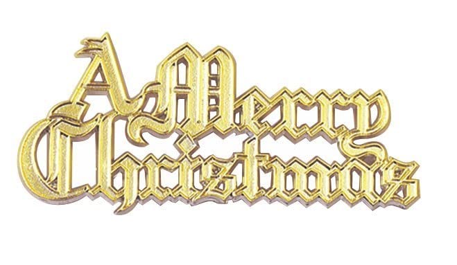 Culpitt Classic Gold Christmas Cake Decoration Kit - 5-Piece Reusable Cake Toppers Set