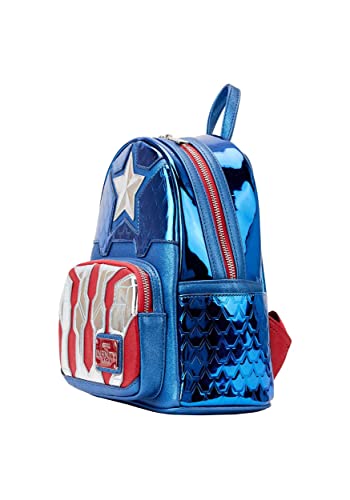 Loungefly Marvel Captain America Metallic Mini Backpack (Style: Cosplay)