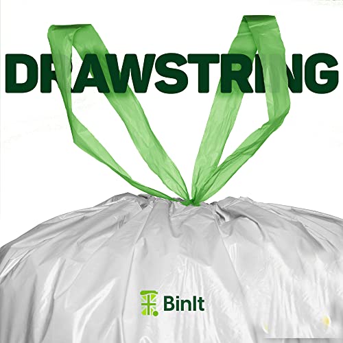 BIN IT 40 White Drawstring 30L Recycled Strong & Secure Refuse Sacks
