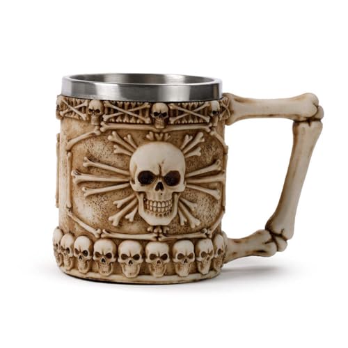 Puckator - SK371 Decorative Skull & Bone Tankard with Bone Handle Beer Mug