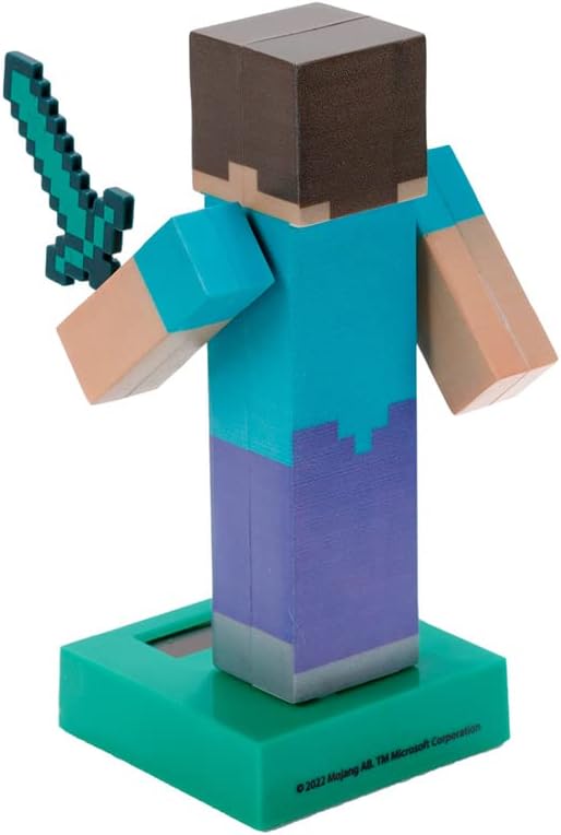 Puckator Minecraft Solar Pal Series - Steve Solar-Powered Dancing Figure (FF139)