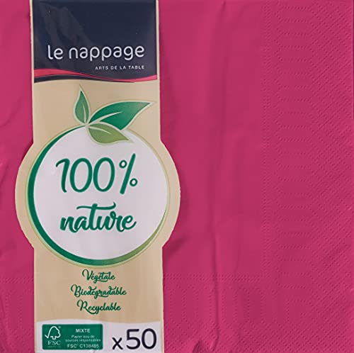 Le Nappage FSC® Certified 50 Fuchsia Pink 2-Ply Napkins 33 x 33 cm