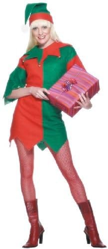 Smiffys Women's Elf Costume - Festive Holiday Tunic with Bells and Hat (Large) 1