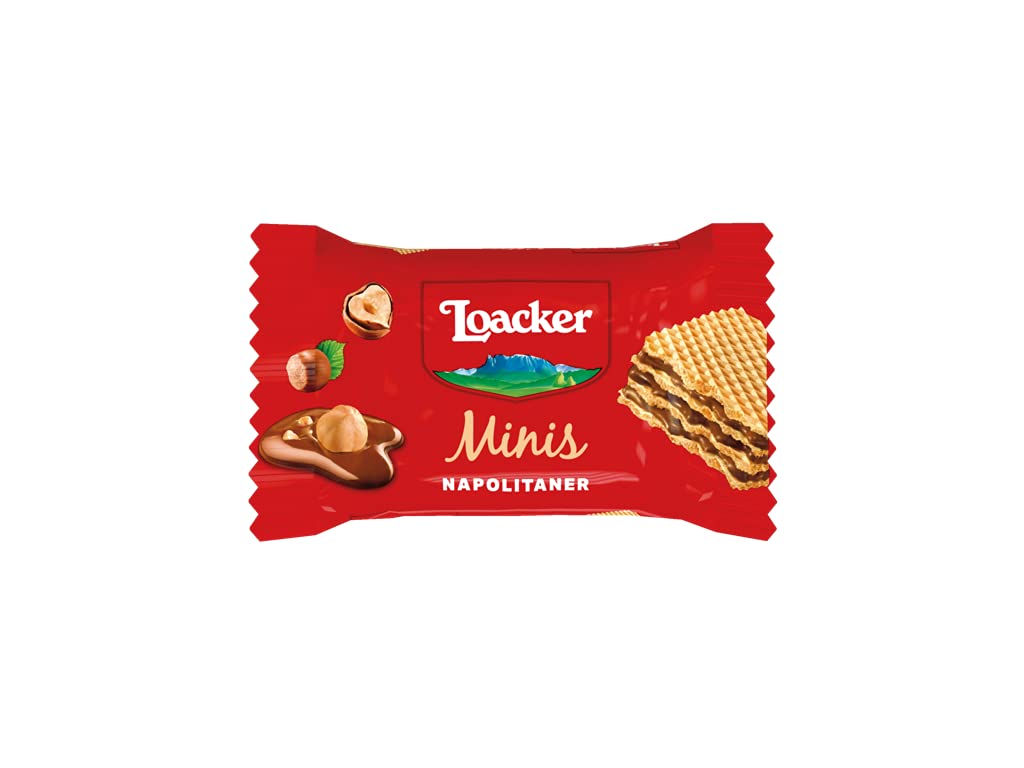 Loacker Minis Crispy Wafers Mix - Hazelnut, Chocolate & Vanilla 800g
