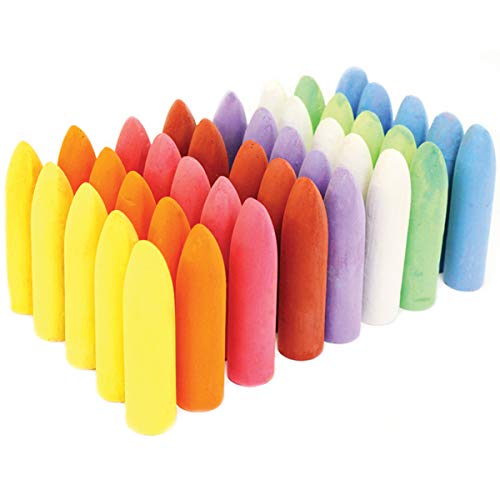 Bright Ideas PK40 5.5cm Chunky Chalk Sticks - Assorted Colours for Outdoor Playground Fun