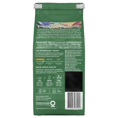 STARBUCKS Veranda Blend Blonde Roast Ground Coffee 200g (Pack of 6)