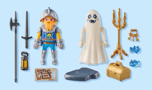 Playmobil Novelmore Castle Ghost and Knight Playset - Glow in the Dark Action Figures for Kids 4+ 2