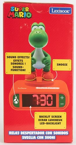 Lexibook Super Mario Yoshi Sound Effects Alarm Clock with Backlit Display & Snooze 14