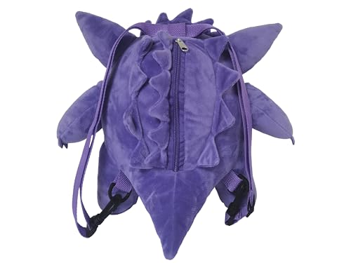 CyP Brands Pokémon Gengar Plush Design Adjustable Backpack for Kids (Unisex)