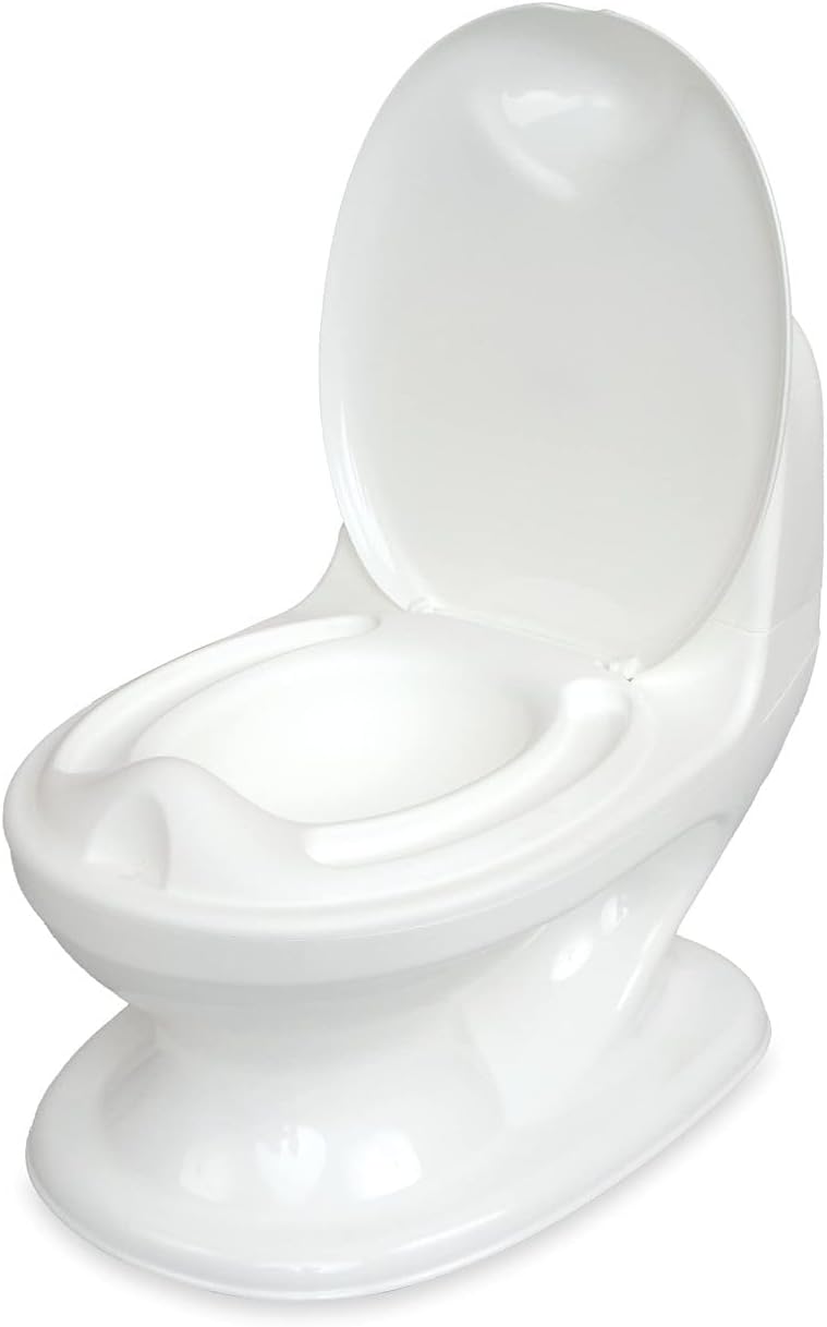 Nuby My Real Mini Size Toilet with Lid and Flush Sound - Realistic Potty Training Toilet for Toddlers