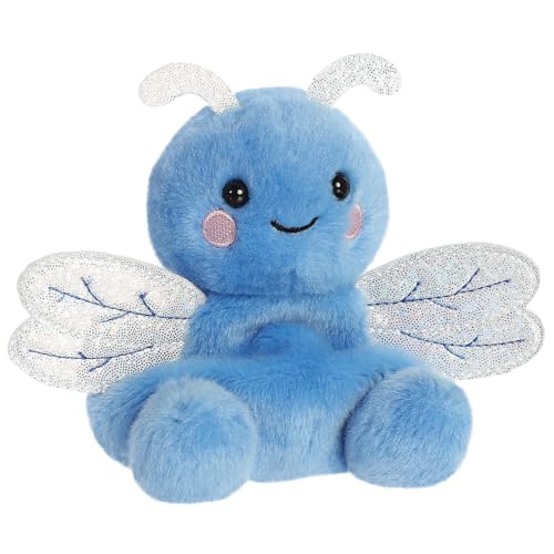 AURORA Palm Pals Dart Dragonfly Stuffed Toy - 5 Inch, Blue/Silver, Bean Filled