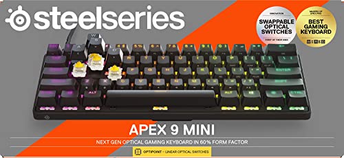 SteelSeries Apex 9 Mini - Optical Mechanical Gaming Keyboard - 60% Compact Form Factor - Swappable OptiPoint Switches 23