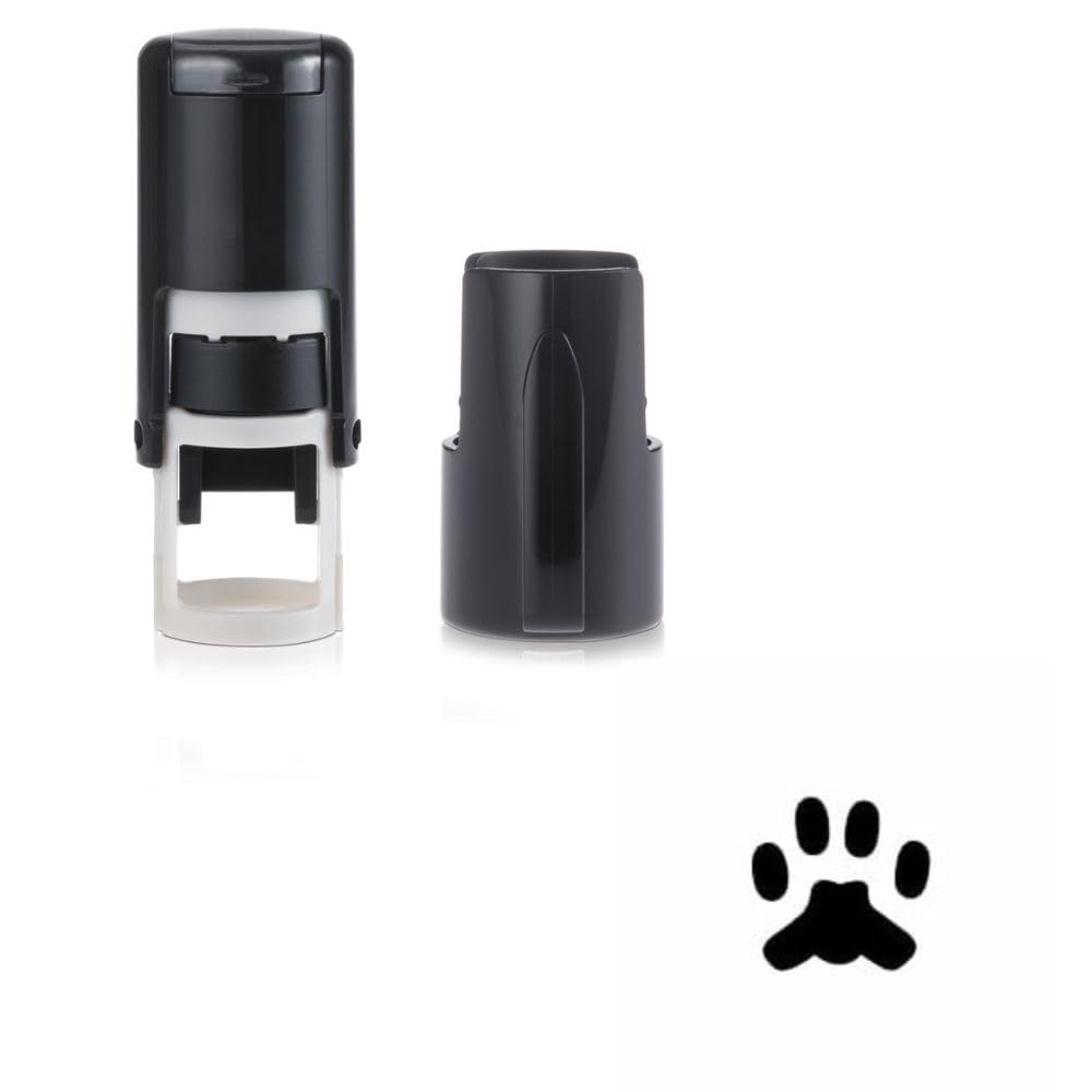 Trodat Printy 4612 Self-Inking Stamp - Pet Paw Print Design | Black Ink | 11x11mm Impression