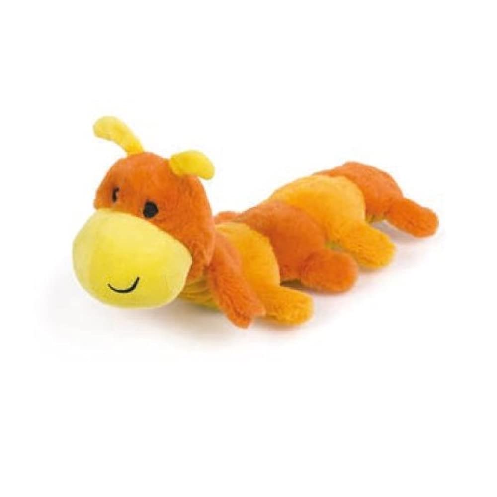 Petface Cody the Caterpillar Plush Dog Toy - Built-in Squeaker | Lightweight | Portable