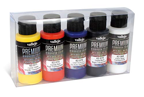 Vallejo Premium Color Candy Color Set (Set of 5) - 60 ml Bottles (Model: 72.XXX)