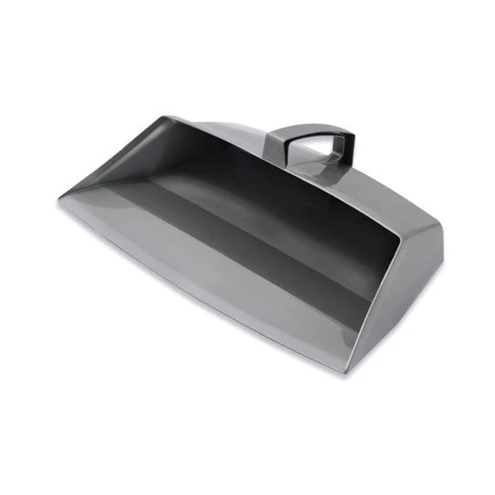 Addis Closed Dustpan with Handle - Fully Enclosed Body | 31cm Wide Opening | Metallic Plastic