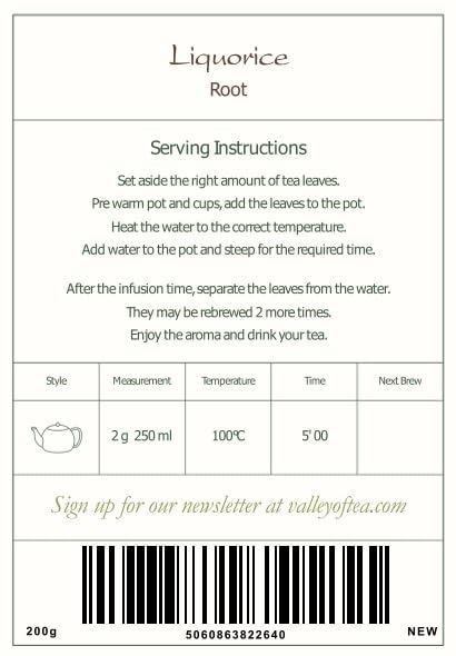 Valley of Tea - Organic Licorice Root Herbal Tea (200g)