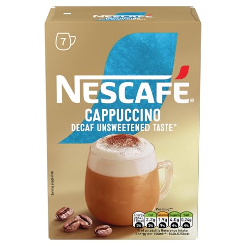 NESCAFÉ Cappuccino Decaf Instant Coffee 7 Sachets - 100% Responsibly Sourced
